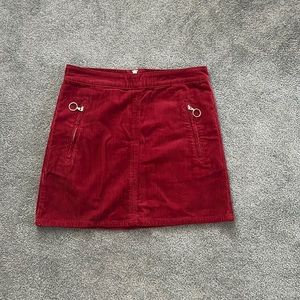 F21 Corduroy Skirt - Deep Red  - Size M